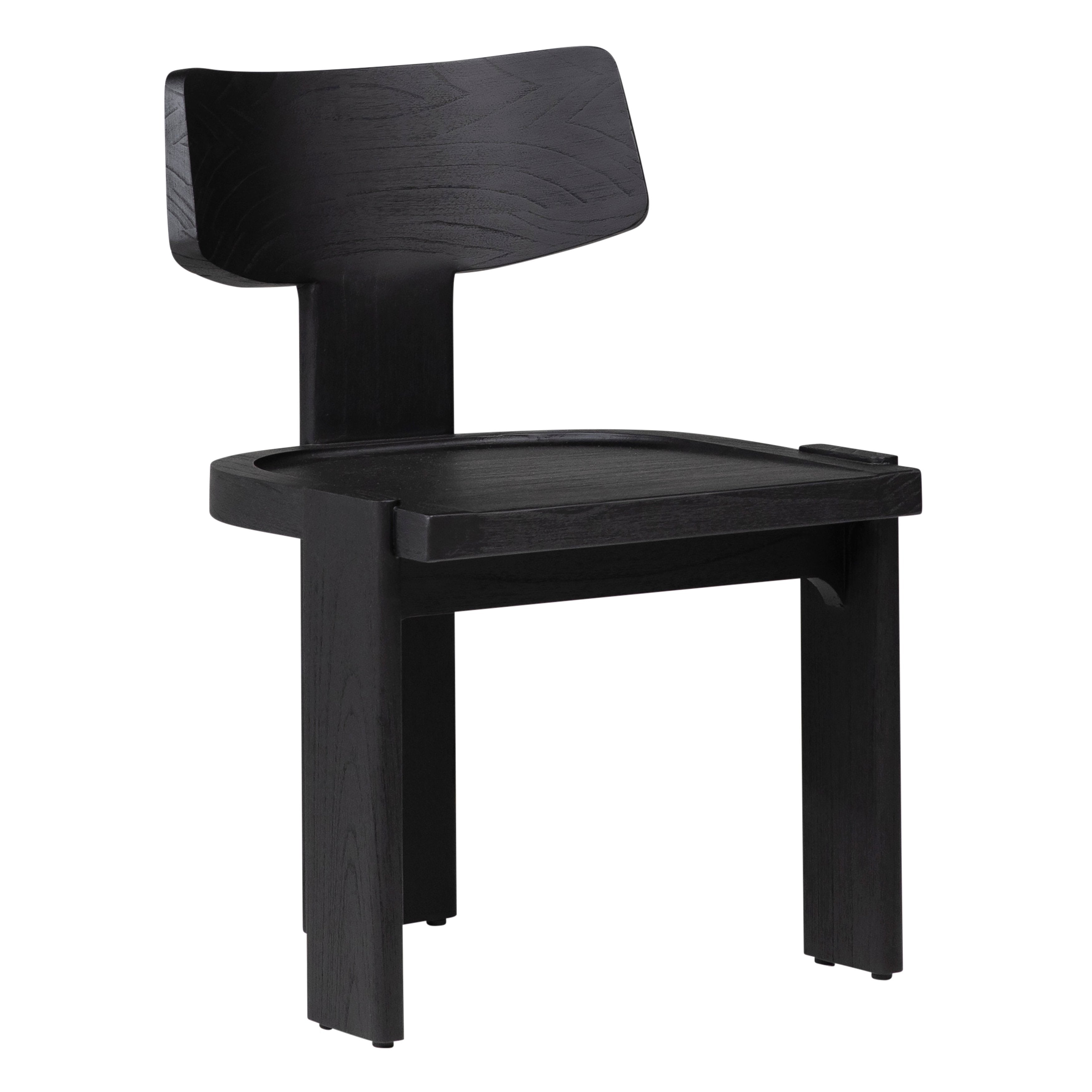 Featuring Arteaga Black Dining Chair by Dovetail at Amethyst Home. Experience a fresh perspective on modern and contemporary chair styles with our hand-crafted Arteaga Dining Chair, featuring a sculptural silhouette. Made of high-quality mindi wood in a captivating raven-black finish. It rests upon a distinctive three-legged base, making a bold statement in . Amethyst Home provides interior design, new home construction design consulting, vintage area rugs, and lighting in the Monterey metro area.