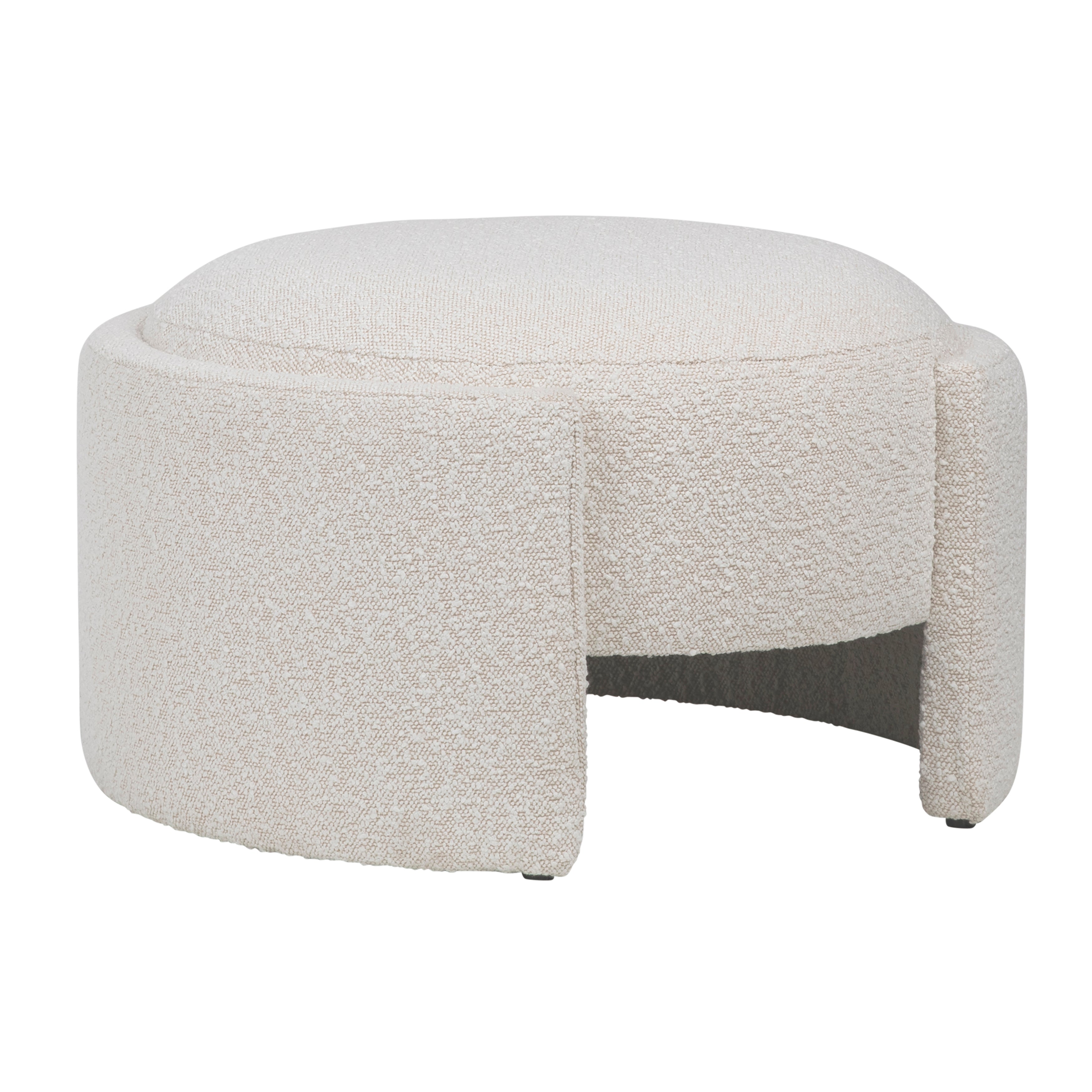 Featuring Casa Ottoman by Dovetail at Amethyst Home. Add a contemporary touch to your seating arrangement with this lovely ottoman. 
33" x 25.5"d x 16.5"Seat Width: 28.5"Material : Boucle UpholsteryWeight : 18.5 lbs
Spot clean with damp rag with fabric safe cleaner. Amethyst Home provides interior design, new home construction design consulting, vintage area rugs, and lighting in the Des Moines metro area.