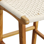 Featuring Diaz Counter Stool by Dovetail at Amethyst Home. A natural fiber counter stool that brings subtle texture into your living space
16.5"w x  21.5"d x 37.5"hMaterial : Solid Teak Wood and Cotton RopeWeight : 13.5 lbs. Amethyst Home provides interior design, new home construction design consulting, vintage area rugs, and lighting in the Laguna Beach metro area.
