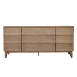 Featuring Margaux Sideboard by Dovetail at Amethyst Home. Introducing the Margaux Sideboard - the epitome of elegant storage. Its warm wooden curves add a touch of sophistication to any space, while the ample storage is perfect for keeping all your belongings organized. 
71"w x 17"d x 33"hMaterial : Rubber Wood and Oak Veneer. Amethyst Home provides interior design, new home construction design consulting, vintage area rugs, and lighting in the Salt Lake City metro area.