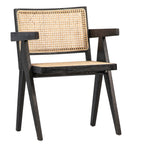 Featuring Norwich Dining Chair by Dovetail at Amethyst Home. Finished in an antique black and natural rattan, this beautiful arm chair is modern with a vintage flare. Made of solid Oak Hardwood and Rattan, this two-toned chair is the perfect accent to any room or dining table.
31"h x 23"d x 22"wArm height: 25"Seat height: 18"
Wipe with clean damp rag. Amethyst Home provides interior design, new home construction design consulting, vintage area rugs, and lighting in the Nashville metro area.