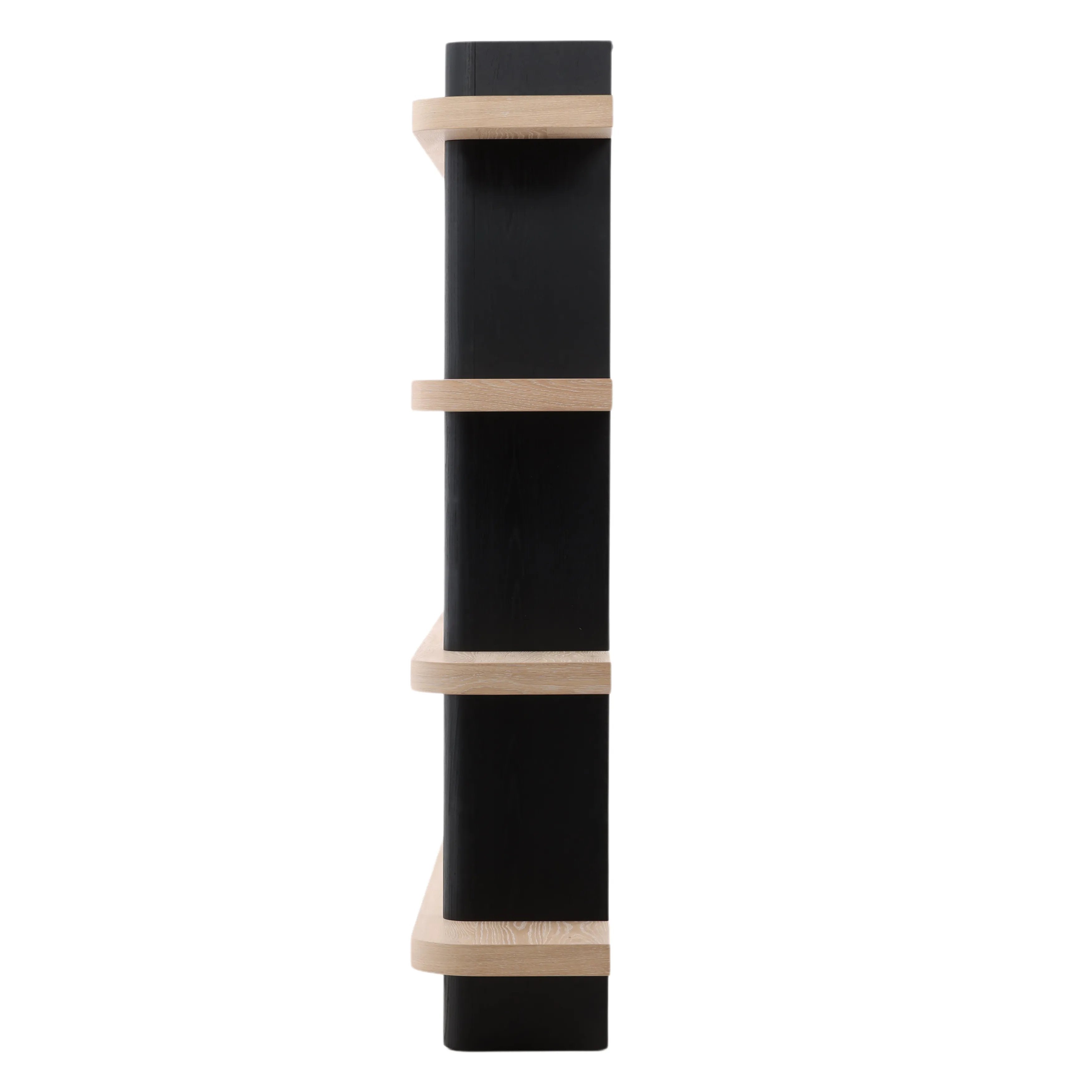 Featuring Price Sungkai Wood Bookcase by Dovetail at Amethyst Home. This Sungkai Wood bookcase provides modern, architectural storage for your books and decor. Perfect for the modern, design-forward home.
Overall Dimensions: 15.5 in W x 88.5 in L x 82 in H
Finish : Black and Natural WashMaterial : Sungkai Wood and Oak VeneerWeight : 281 lbs. Amethyst Home provides interior design, new home construction design consulting, vintage area rugs, and lighting in the Kansas City metro area.