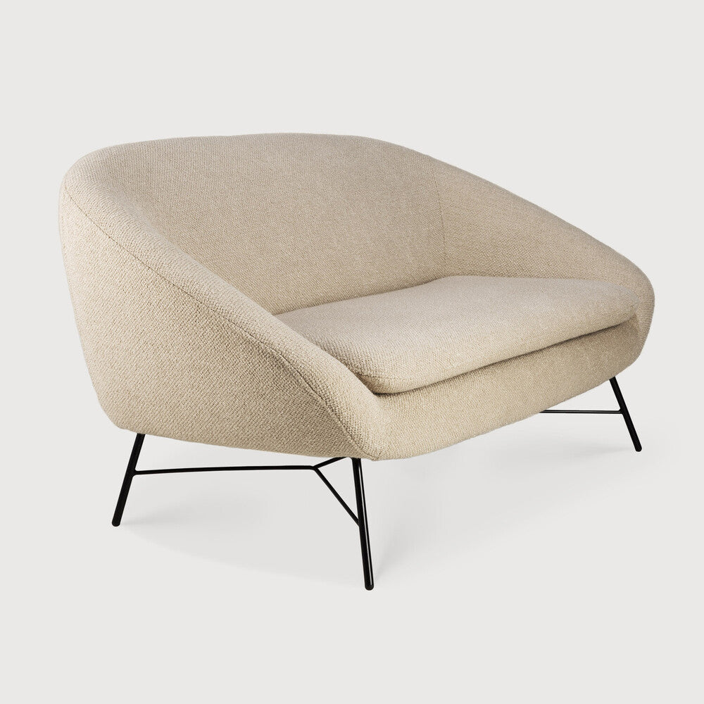 Featuring Barrow Sofa Off White by Ethnicraft at Amethyst Home. Seeking its inspiration from the 50s, the Barrow sofa has an irresistible vintage vibe. The lightness of the metal foot base teamed with premium upholstery are a timeless addition to any space. Let yourself melt into the warm embrace of this incredibly comfortable sofa.
Dimensions: 31.5"d x 56. Amethyst Home provides interior design, new home construction design consulting, vintage area rugs, and lighting in the Washington metro area.