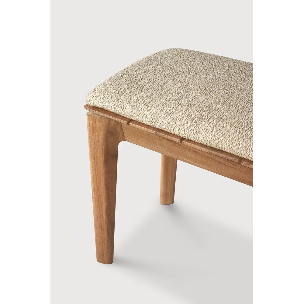 Featuring Bok Outdoor Bench Teak by Ethnicraft at Amethyst Home. Reminiscent of a goat's curved horns, the Bok collection combines sculptural elegance and contemporary crafting into a graceful and airy form. Taking the quality design of the Bok collection outdoors, the Bok outdoor bench pairs perfectly with the Bok dining table, but also as a standalone outdo. Amethyst Home provides interior design, new home construction design consulting, vintage area rugs, and lighting in the Houston metro area.