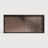 Featuring Bronze Mirror Tray by Ethnicraft at Amethyst Home. A subdued color palette meets captivating motifs inspired by nature and travel. This bronze mirror tray experiments with the balance between rich patterns offset with muted tones, revealing the beauty behind the deceivingly ordinary subjects from which inspiration is drawn. In doing so, this collection captures the essence of timeles. Amethyst Home provides interior design services, furniture, rugs, and lighting in the Austin metro area.