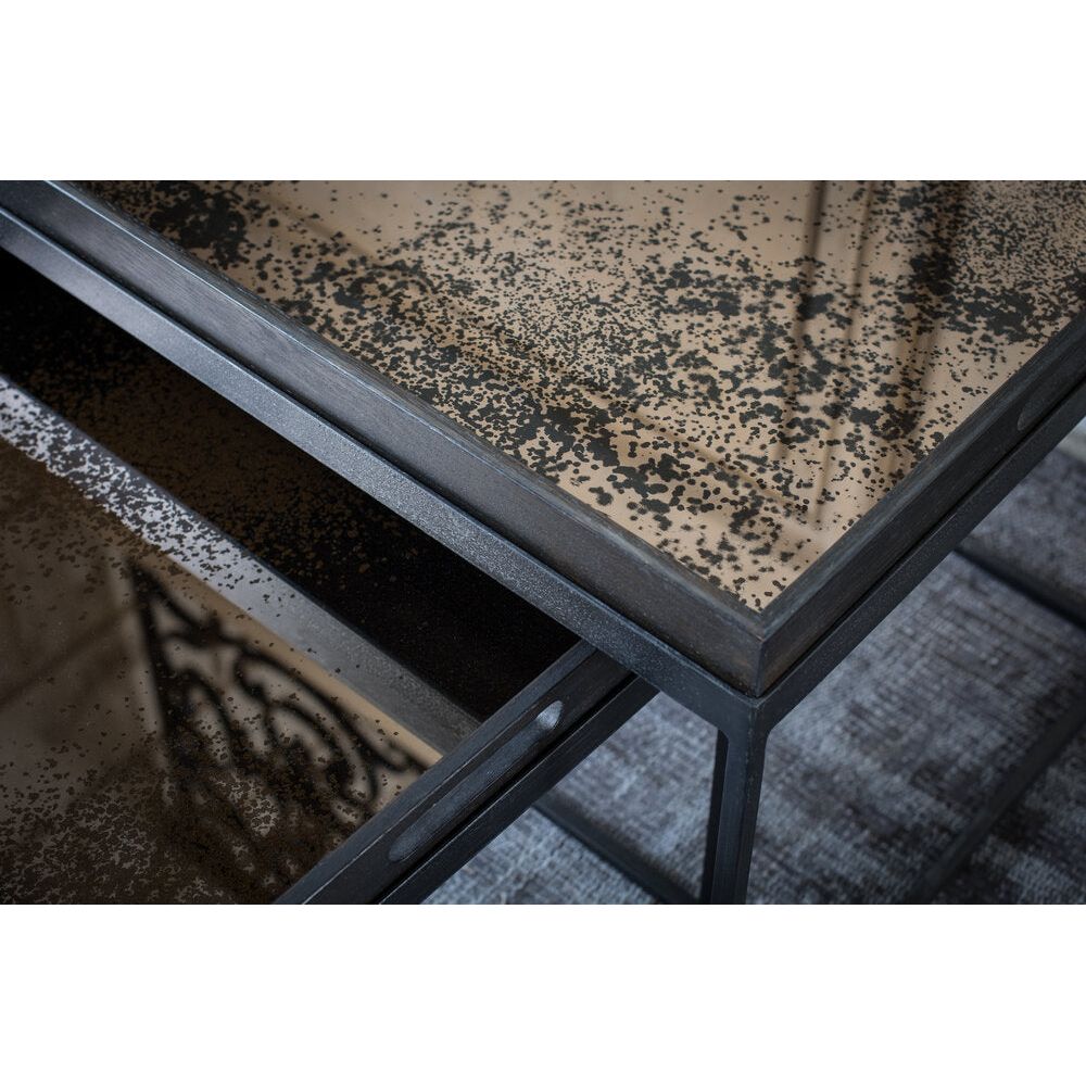 Featuring Bronze Mirror Tray by Ethnicraft at Amethyst Home. A subdued color palette meets captivating motifs inspired by nature and travel. This bronze mirror tray experiments with the balance between rich patterns offset with muted tones, revealing the beauty behind the deceivingly ordinary subjects from which inspiration is drawn. In doing so, this collection captures the essence of timel. Amethyst Home provides interior design services, furniture, rugs, and lighting in the Portland metro area.