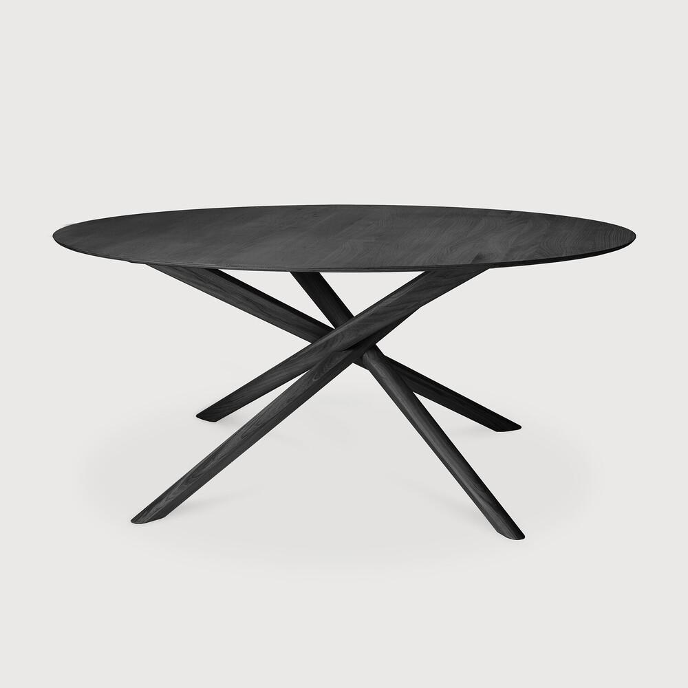 Featuring Mikado Black Oak Dining Table by Ethnicraft at Amethyst Home. The Mikado dining table's sculptural character is the result of a quest to find a balance between functionality and stability. The legs interlock like a well-thought-out puzzle, arranged under a solid round top. Designed by Alain van Havre.
Dimensions: 59.5"d x 59.5"w x 30"h
Brushed :. Amethyst Home provides interior design, new home construction design consulting, vintage area rugs, and lighting in the Kansas City metro area.