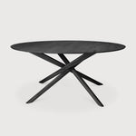 Featuring Mikado Black Oak Dining Table by Ethnicraft at Amethyst Home. The Mikado dining table's sculptural character is the result of a quest to find a balance between functionality and stability. The legs interlock like a well-thought-out puzzle, arranged under a solid round top. Designed by Alain van Havre.
Dimensions: 59.5"d x 59.5"w x 30"h
Brushed :. Amethyst Home provides interior design, new home construction design consulting, vintage area rugs, and lighting in the Kansas City metro area.