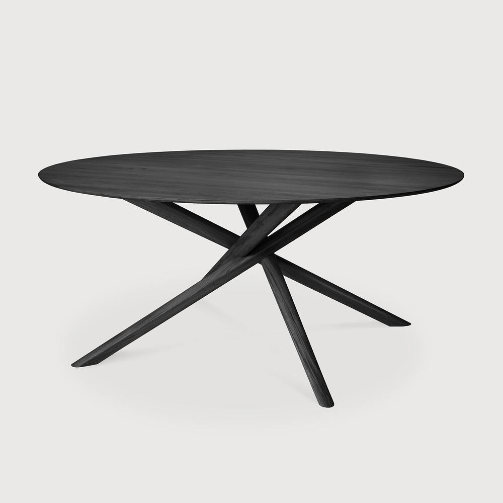Featuring Mikado Black Oak Dining Table by Ethnicraft at Amethyst Home. The Mikado dining table's sculptural character is the result of a quest to find a balance between functionality and stability. The legs interlock like a well-thought-out puzzle, arranged under a solid round top. Designed by Alain van Havre.
Dimensions: 59.5"d x 59.5"w x 30"h
Brushed : T. Amethyst Home provides interior design, new home construction design consulting, vintage area rugs, and lighting in the San Diego metro area.