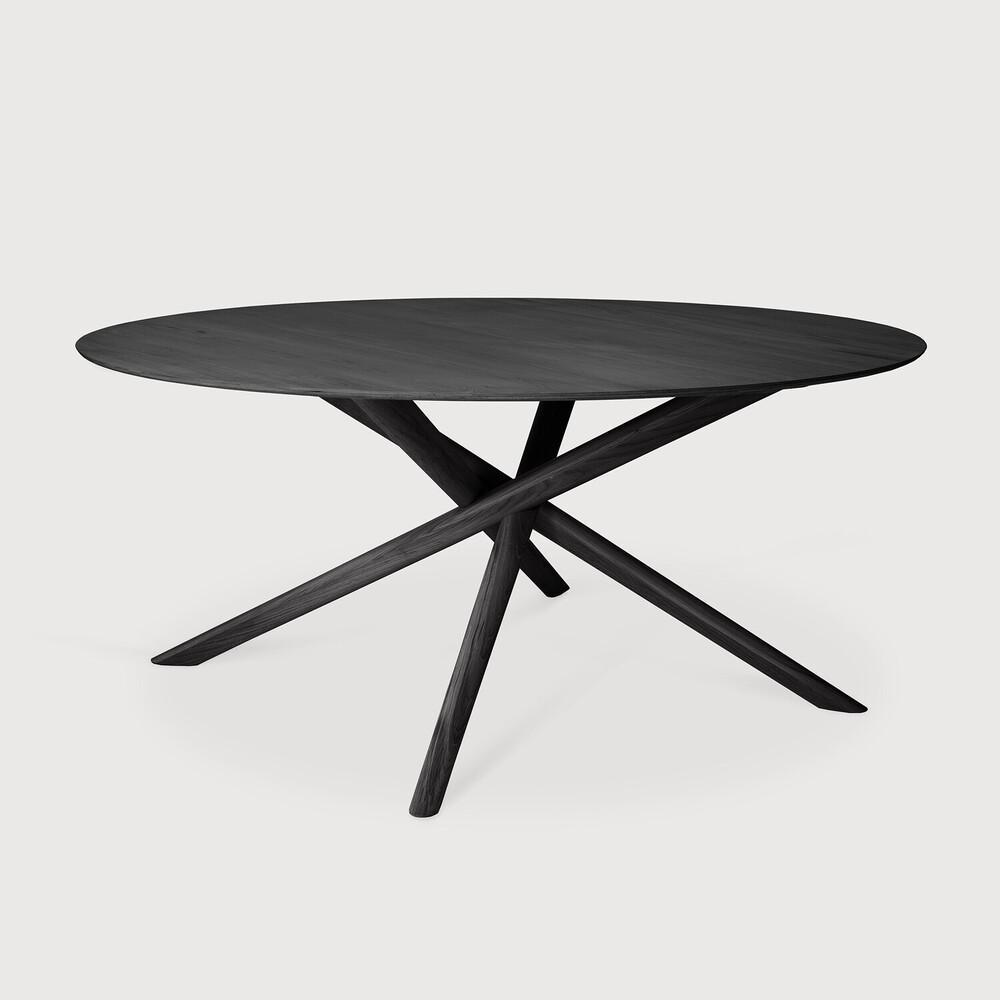 Featuring Mikado Black Oak Dining Table by Ethnicraft at Amethyst Home. The Mikado dining table's sculptural character is the result of a quest to find a balance between functionality and stability. The legs interlock like a well-thought-out puzzle, arranged under a solid round top. Designed by Alain van Havre.
Dimensions: 59.5"d x 59.5"w x 30"h
Brushed : Thi. Amethyst Home provides interior design, new home construction design consulting, vintage area rugs, and lighting in the Seattle metro area.