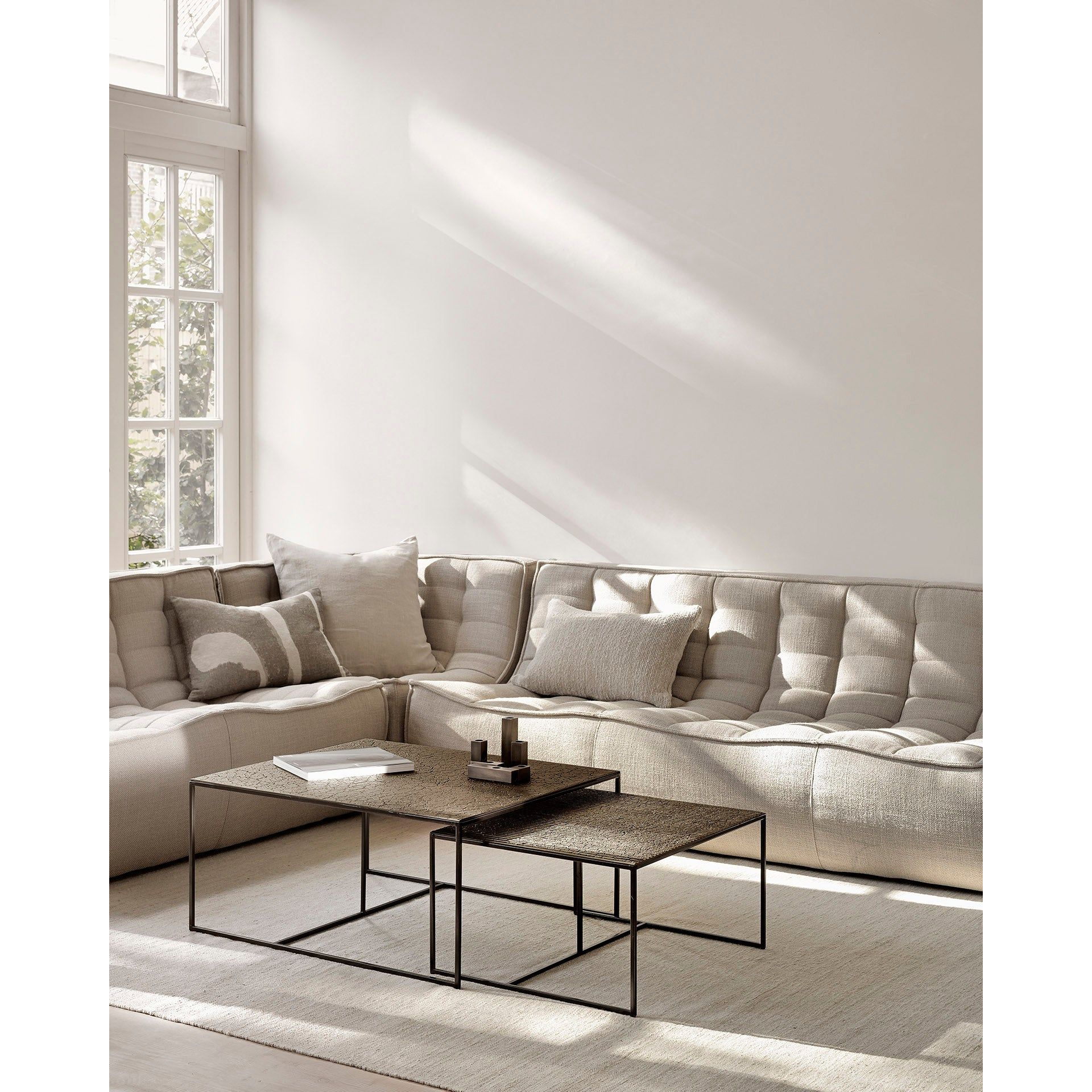 Featuring N701 Beige Modular Sofa Sectional by Ethnicraft at Amethyst Home. The N701 Beige Sofa is an inviting design that oozes comfort and relaxation. By combining the different pieces and sizes, you have unlimited possibilities when it comes to creating your own unique setting. Designed by Jacques Deneef, it’s available in multiple colors and materials.Size for the 1 seater sofa (WxDxH): 31.. Amethyst Home provides interior design services, furniture, rugs, and lighting in the Miami metro area.