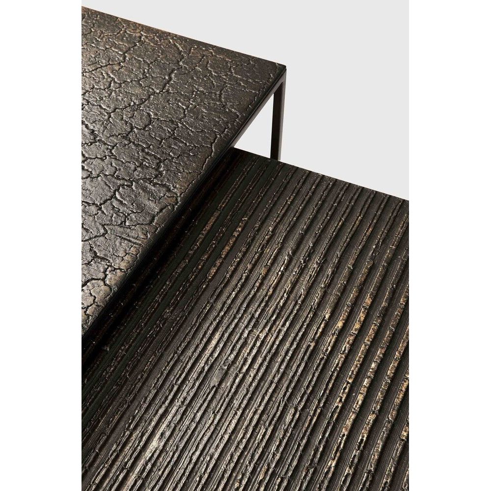 Featuring Pentagon Nesting Coffee Table Set Whisky by Ethnicraft at Amethyst Home. Relying on some of the oldest artistic ancestral techniques, the Pentagon nesting coffee tables are created and shaped by our skilled artisans. Natural mineral powders and pigments blend to form the table’s whisky color and unique finish. Sold as a set of two, offering maximum. Amethyst Home provides interior design, new home construction design consulting, vintage area rugs, and lighting in the Monterey metro area.