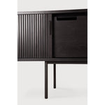 Featuring Roller Max TV Cupboard Teak Black XL by Ethnicraft at Amethyst Home. The Roller Max collection is remarkable in its design, distinguished with its stacked wood-stick effect. The TV cupboard offers functional storage in an eye-catching design, resulting in an elegant and sophisticated item for both residential and commercial spaces.
Overall Dime. Amethyst Home provides interior design, new home construction design consulting, vintage area rugs, and lighting in the Laguna Beach metro area.