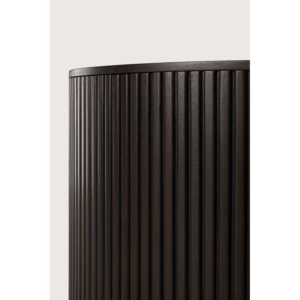 Featuring Roller Max Side Table Round by Ethnicraft at Amethyst Home. Designed by Jacques Deneef, the Roller Max is a clever multifunctional item that combines a side table with storage. Encapsulated in its stacked wood-stick effect, the tabletop can be easily removed to hide the newspapers, toys, cushions and throws from daily life. The perfect solution fo. Amethyst Home provides interior design, new home construction design consulting, vintage area rugs, and lighting in the San Diego metro area.