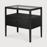 Featuring Spindle Bedside Table Oak Black by Ethnicraft at Amethyst Home. With its one drawer, open space and slightly tapered legs, the Spindle bedside table is the perfect no-nonsense companion for the striking Spindle bed.
Dimensions: 14"d x 22"w x 20.5"h
Anti-tipping mechanism : YesFinish : VarnishedFloor Protector : YesMain Material : OakMax weight : 6. Amethyst Home provides interior design, new home construction design consulting, vintage area rugs, and lighting in the San Diego metro area.