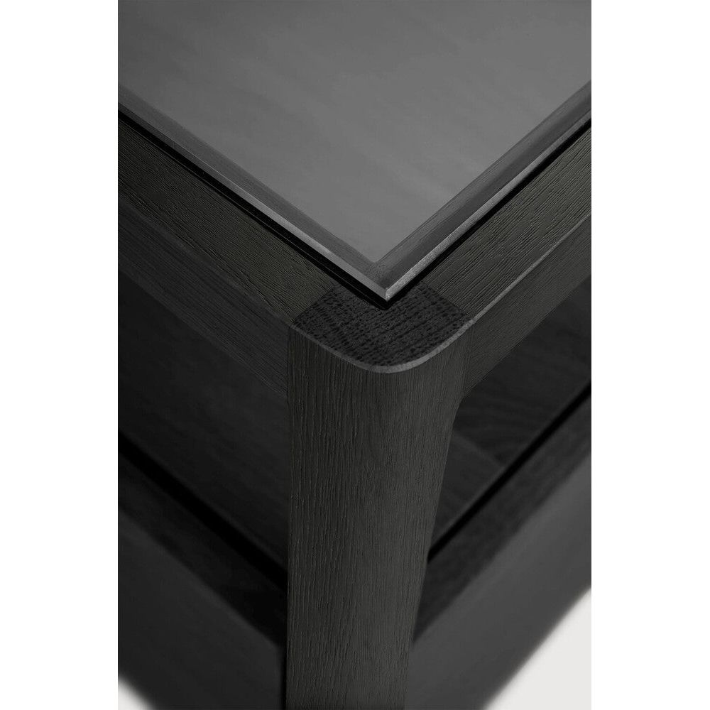 Featuring Spindle Bedside Table Oak Black by Ethnicraft at Amethyst Home. With its one drawer, open space and slightly tapered legs, the Spindle bedside table is the perfect no-nonsense companion for the striking Spindle bed.
Dimensions: 14"d x 22"w x 20.5"h
Anti-tipping mechanism : YesFinish : VarnishedFloor Protector : YesMain Material : OakMax weight : . Amethyst Home provides interior design, new home construction design consulting, vintage area rugs, and lighting in the Scottsdale metro area.