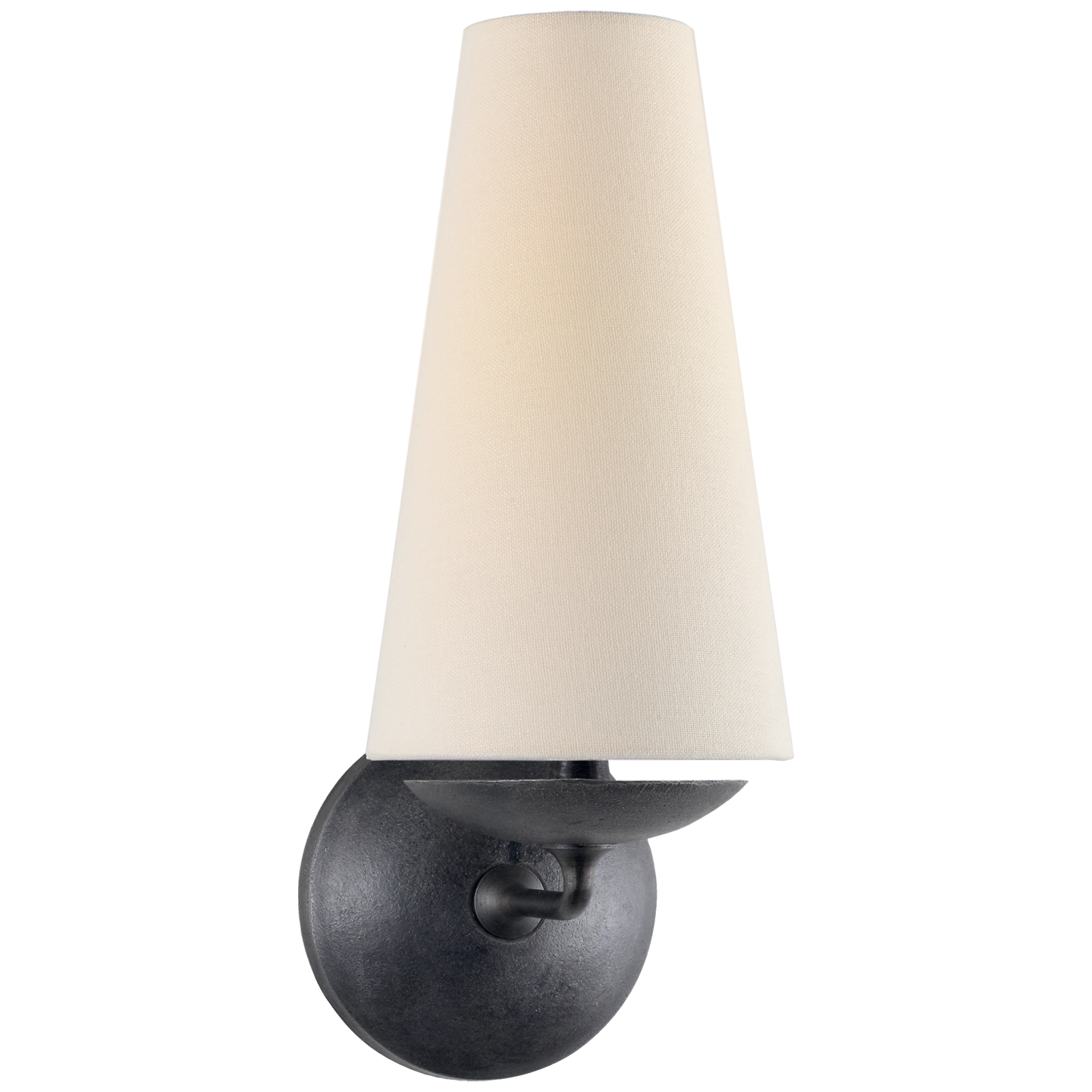 Featuring Fontaine Single Sconce by Visual Comfort at Amethyst Home. The love the textured look of this Fontaine Single Sconce by Visual Comfort. The linen shade sheds a warm glow and would gorgeous placed in a living room, hallway, or other area needing extra light. 
Overall Dimensions: 5.5" L x 5.5" W x 14.25" HWeight: 3 lbs.  Amethyst Home provides interior design, new home construction design consulting, vintage area rugs, and lighting in the Tampa metro area.