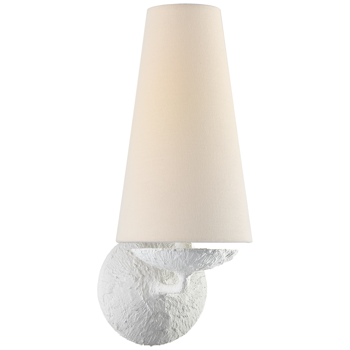 Featuring Fontaine Single Sconce by Visual Comfort at Amethyst Home. The love the textured look of this Fontaine Single Sconce by Visual Comfort. The linen shade sheds a warm glow and would gorgeous placed in a living room, hallway, or other area needing extra light. 
Overall Dimensions: 5.5" L x 5.5" W x 14.25" HWeight: 3 lbs.  Amethyst Home provides interior design, new home construction design consulting, vintage area rugs, and lighting in the Alpharetta metro area.