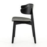 Featuring Franco Black Dining Chair by Four Hands at Amethyst Home. We love the exaggerated winged back of this Franco Black Dining Chair. The jet black finish brings a modern look to this mid-century style. 
Overall Dimensions: 20.50"W x 19.25"L x 30.25"HColors: Black Veneer, BlackMaterials: Ash Veneer, Solid AshWeight: 12.13 lbVolume: 5.83 cu ftSeat Depth.  Amethyst Home provides interior design, new home construction design consulting, vintage area rugs, and lighting in the Monterey metro area.