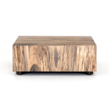 Featuring Hudson Square Coffee Table - Spalted Primavera by Four Hands at Amethyst Home. We are obsessed with the spalted pimavera coloring of this Hudson Spalted Primavera Square Coffee Table. A stunning piece to add to any living room or loung area. Reflective of woods' natural character, a slight color variance is possible.
Overall Dimensions: 40"W x 40.  Amethyst Home provides interior design, new home construction design consulting, vintage area rugs, and lighting in the Nashville metro area.
