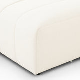 Featuring Langham Fayette Cloud Ottoman by Four Hands at Amethyst Home. Wide vertical channeling offers luxurious, modern Italian styling to this ottoman in a Fayette Cloud covering. Pairs perfectly with the Langham sectional. Performance fabrics are specially created to withstand spills, stains, high traffic and wear, ensuring long-term comfort and unmatche. Amethyst Home provides interior design, new home construction design consulting, vintage area rugs, and lighting in the Monterey metro area.