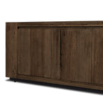Featuring Abaso Ebony Rustic Wormwood Oak Media Console by Four Hands at Amethyst Home. Made from thick-cut oak veneer with a faux rustic finish made to emulate wormwood, this spacious media console features chunky squared legs and dovetail joinery detailing.Overall Dimensions: 94.50"W x 19.75"L x 27"HColors: Black Mdf, Ebony Rustic Wormwood Oak, Black PlywoodM. Amethyst Home provides interior design, new home construction design consulting, vintage area rugs, and lighting in the Miami metro area.