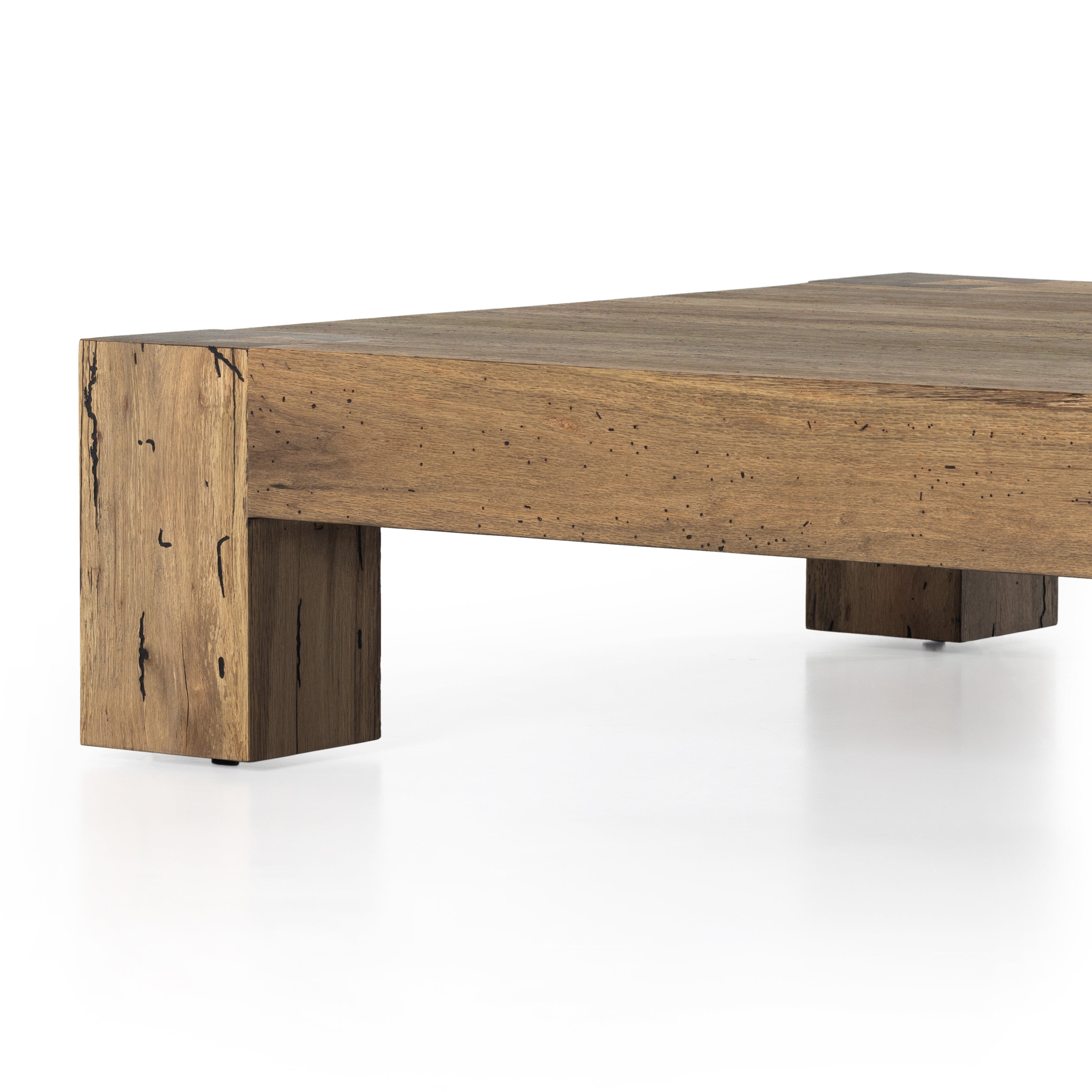 Featuring Abaso Rustic Wormwood Oak Coffee Table by Four Hands at Amethyst Home. Made from thick-cut oak veneer with a faux rustic finish made to emulate wormwood, the Abaso Rustic Wormwood Oak Coffee Table is a low, large-scale coffee table features chunky squared legs and dovetail joinery detailing.
Overall Dimensions: 55"W x 55"L x 15"HWeight: 168.76 lbsMaterials: Thick Oak VeneerCl. Amethyst Home provides interior design services, furniture, rugs, and lighting in the Salt Lake City metro area.