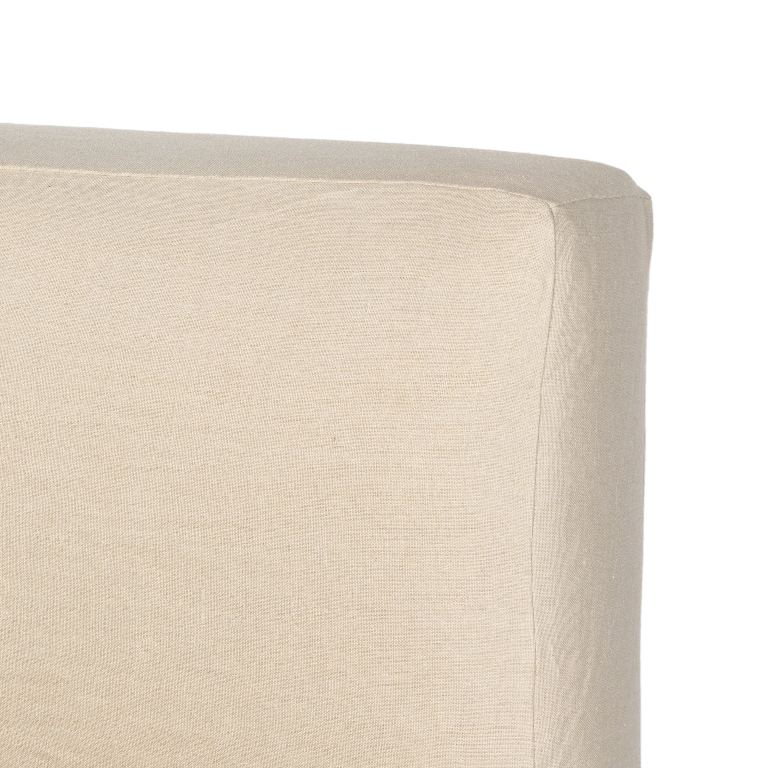 Featuring Aidan Natural Slipcover Bed by Four Hands at Amethyst Home. Dreamy European style slipcovered bed in a thick Belgian linen.  Low profile and timeless appeal.
Durable and soft to the touch, Libeco-sourced linens and linen blends are artisan-made without toxic chemicals. Slipcovered styles are fully removable and machine-washable for easy care.
King: Overall Dimensions: 84.2. Amethyst Home provides interior design, new construction, custom furniture and area rugs in the Monterey metro area