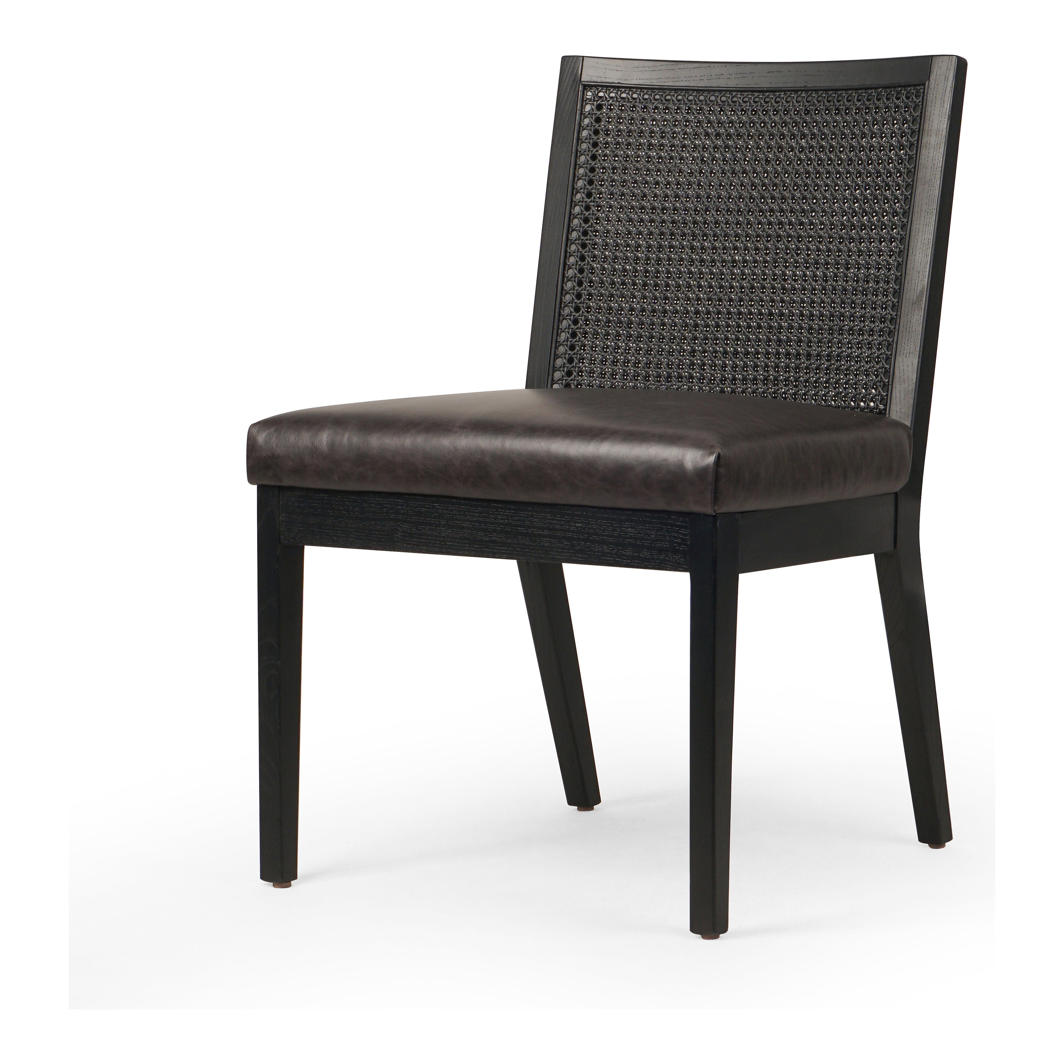 Featuring Antonia Black Armless Dining Chair by Four Hands at Amethyst Home. Mixed materials refresh a retro style. Brushed ebony cane frames top-grain leather seating with slight distressing, bringing more character to the seat.
Collection: KestonColors: Brushed Ebony Cane ,Brushed Ebony ,Sonoma BlackMaterials: Cane ,Solid Nettlewood ,Top Grain LeatherOverall Dimensions: 22.25"W . Amethyst Home provides interior design, new construction, custom furniture, and area rugs in the Monterey metro area.