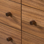 Featuring Arturo Natural Walnut 6 Drawer Dresser by Four Hands at Amethyst Home. Inspired by campaign-style furniture of the 1800s — packable pieces first designed for traveling military use — a simply shaped dresser of natural walnut features a subtly inset top and rounded legs, finished with wooden hardware.
Collection: WallisColors: Natural Walnut ,N. Amethyst Home provides interior design, new home construction design consulting, vintage area rugs, and lighting in the Charlotte metro area.