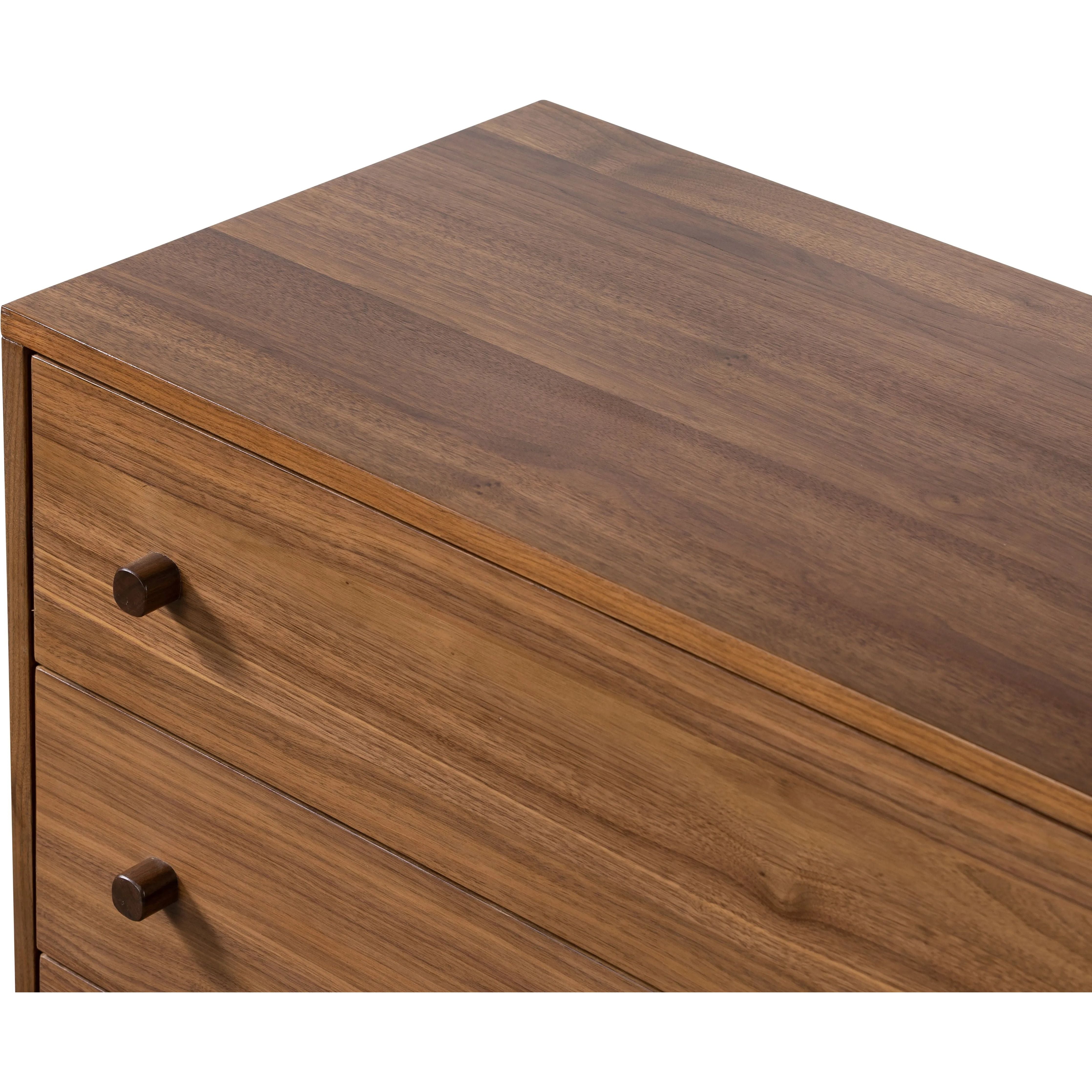 Featuring Arturo Natural Walnut 6 Drawer Dresser by Four Hands at Amethyst Home. Inspired by campaign-style furniture of the 1800s — packable pieces first designed for traveling military use — a simply shaped dresser of natural walnut features a subtly inset top and rounded legs, finished with wooden hardware.
Collection: WallisColors: Natural Walnut ,Natu. Amethyst Home provides interior design, new home construction design consulting, vintage area rugs, and lighting in the Dallas metro area.