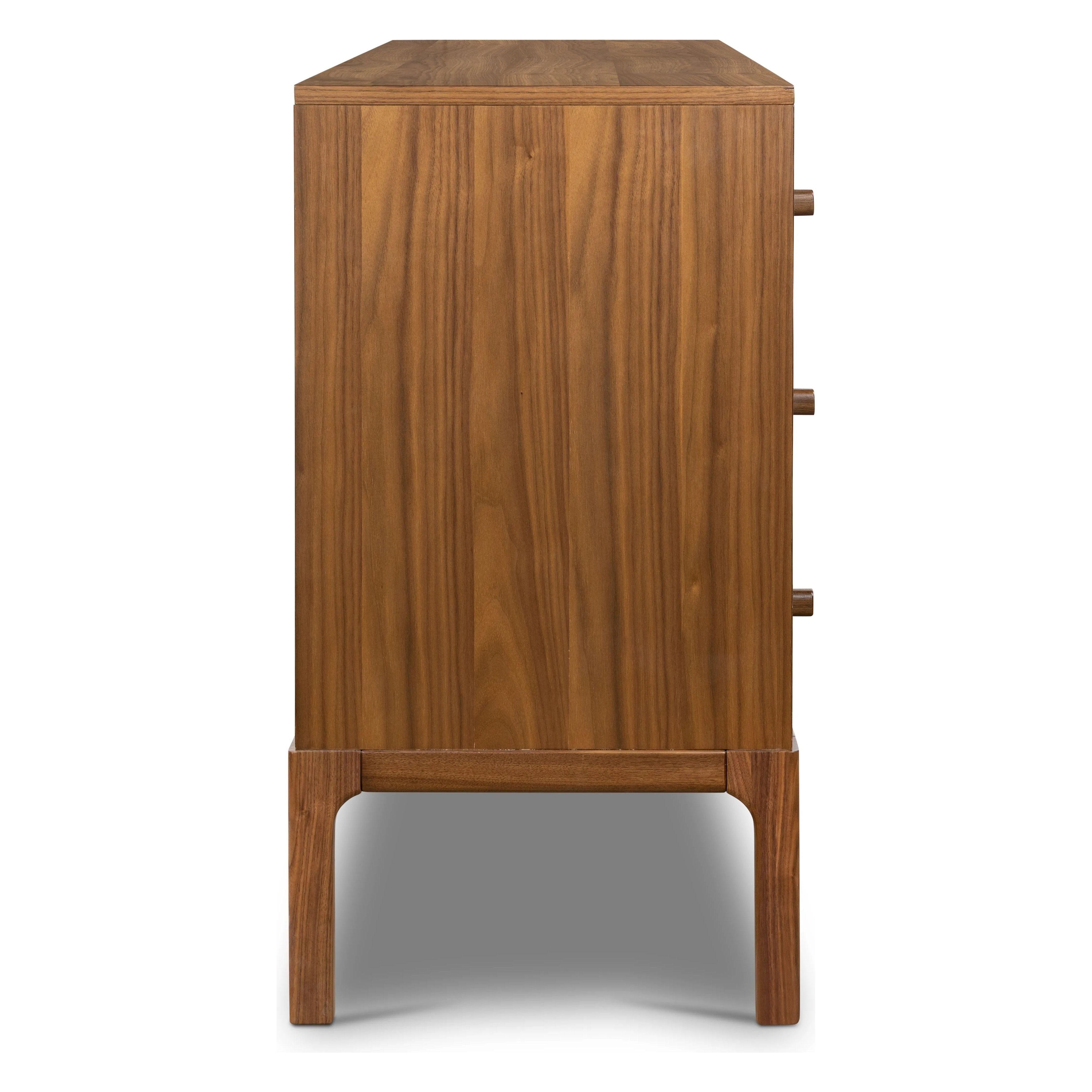 Featuring Arturo Natural Walnut 6 Drawer Dresser by Four Hands at Amethyst Home. Inspired by campaign-style furniture of the 1800s — packable pieces first designed for traveling military use — a simply shaped dresser of natural walnut features a subtly inset top and rounded legs, finished with wooden hardware.
Collection: WallisColors: Natural Walnut ,Nat. Amethyst Home provides interior design, new home construction design consulting, vintage area rugs, and lighting in the Houston metro area.