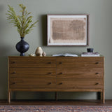 Featuring Arturo Natural Walnut 6 Drawer Dresser by Four Hands at Amethyst Home. Inspired by campaign-style furniture of the 1800s — packable pieces first designed for traveling military use — a simply shaped dresser of natural walnut features a subtly inset top and rounded legs, finished with wooden hardware.
Collection: WallisColors: Natural Waln. Amethyst Home provides interior design, new home construction design consulting, vintage area rugs, and lighting in the Salt Lake City metro area.