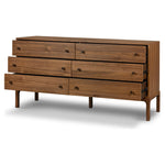 Featuring Arturo Natural Walnut 6 Drawer Dresser by Four Hands at Amethyst Home. Inspired by campaign-style furniture of the 1800s — packable pieces first designed for traveling military use — a simply shaped dresser of natural walnut features a subtly inset top and rounded legs, finished with wooden hardware.
Collection: WallisColors: Natural Walnut ,. Amethyst Home provides interior design, new home construction design consulting, vintage area rugs, and lighting in the Scottsdale metro area.