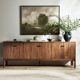 Featuring Arturo Natural Walnut Sideboard by Four Hands at Amethyst Home. Inspired by campaign-style furniture of the 1800s �