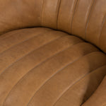 Featuring Audie Heirloom Sienna Swivel Chair by Four Hands at Amethyst Home. The Audie Heirloom Sienna Swivel Chair is made of heirloom leather that is salvaged and processed from upcycled hides featuring an abundance of natural markings, scars and color variations. The result? Supple, buttery-soft hides with an unmatched depth of color and authentic lived-in look.
Overall Dimensions: 35.50"W x. Amethyst Home provides interior design services, furniture, rugs, and lighting in the Miami metro area.