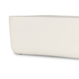 Featuring Basil Large Outdoor Rectangle Coffee Table by Four Hands at Amethyst Home. With organic curved edges and a hollow metal profile, this Basil coffee table is an Amethyst favorite.  Easy to wipe and we love how the modern look pops against your favorite seasonal flowers.
Overall Dimensions: 50"W x 25"L x 16"HColors: Matte White Cast AluminumMaterials: AluminumWeight: 119.53Vo. Amethyst Home provides interior design, new construction, custom furniture and area rugs in the Monterey metro area