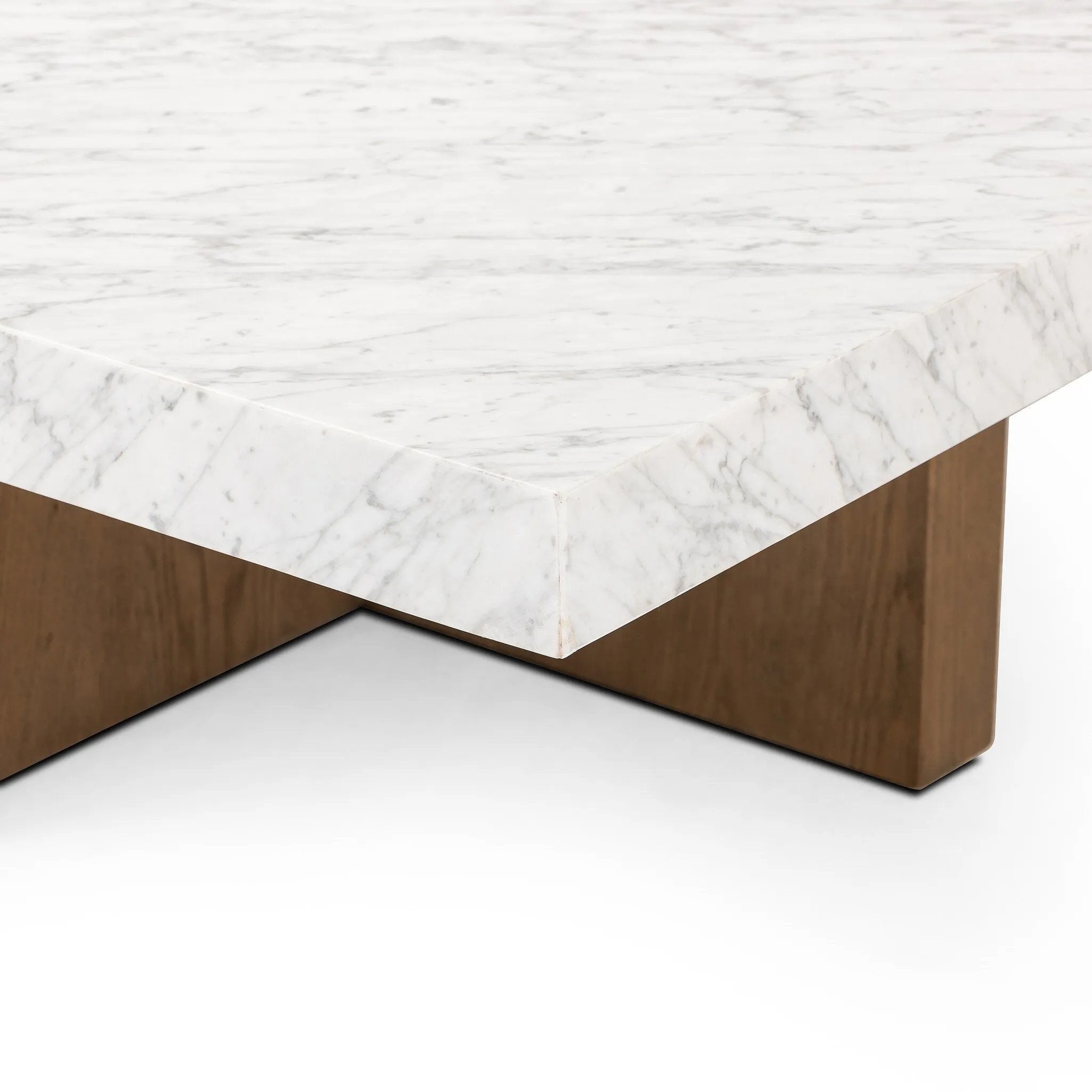 Featuring Bellamy White Carrera Marble Square Coffee Table by Four Hands at Amethyst Home. Structured lines and wide proportions fuse for a mixed material coffee table of smoked oak and polished marble.
Collection: HughesColors: White Carrera Marble, Smoked Oak VeneerMaterials: Carrara Solid, Thick Oak Veneer ,Poplar Plywood Weight: 231.48 lbs. Amethyst Home provides interior design, new home construction design consulting, vintage area rugs, and lighting in the Dallas metro area.