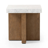 Featuring Bellamy White Carrera Marble End Table by Four Hands at Amethyst Home. Structured lines and chunky proportions fuse for a mixed material end table of smoked oak and polished marble.Collection: HughesColors: White Carrera Marble ,Smoked Oak VeneerMaterials: Carrara Solid ,Thick Oak Veneer ,Poplar Plywood Weight: 81.57 lbs. Amethyst Home provides interior design, new home construction design consulting, vintage area rugs, and lighting in the Charlotte metro area.