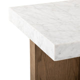Featuring Bellamy White Carrera Marble End Table by Four Hands at Amethyst Home. Structured lines and chunky proportions fuse for a mixed material end table of smoked oak and polished marble.Collection: HughesColors: White Carrera Marble ,Smoked Oak VeneerMaterials: Carrara Solid ,Thick Oak Veneer ,Poplar Plywood Weight: 81.57 lbs. Amethyst Home provides interior design, new home construction design consulting, vintage area rugs, and lighting in the Tampa metro area.