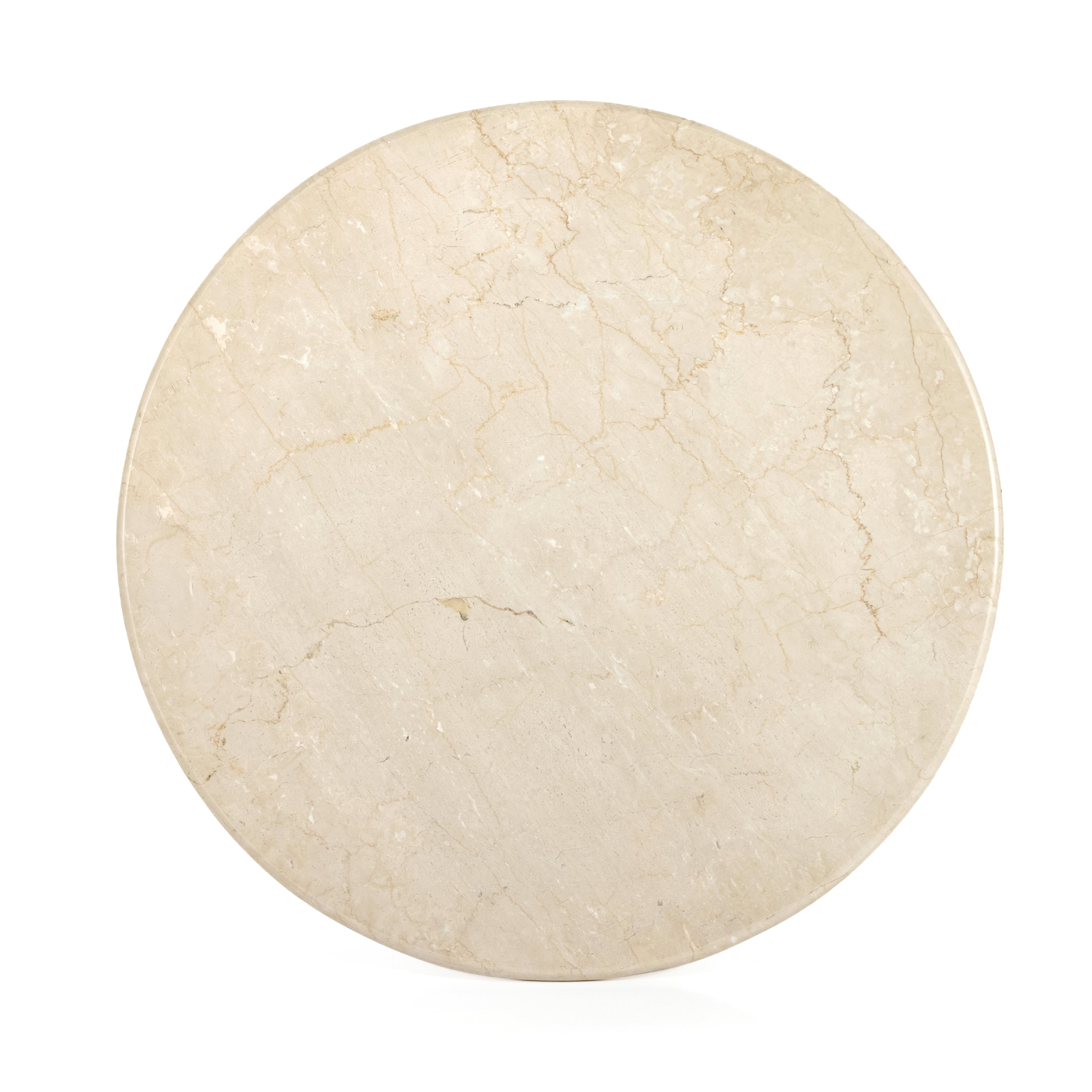Featuring Belle Round Cream Marble Dining Table by Four Hands at Amethyst Home. Simply sophisticated. A bistro-style table inspired by 1970s Italian design, an ivory-finished iron base supports a rounded tabletop of cream-colored solid marble, for a fresh, monochromatic look that pairs with just about anything.
Overall Dimensions: 38"w x 38"d x 30"hColors: Ivory Iron , Cream MarbleMat. Amethyst Home provides interior design, new construction, custom furniture and area rugs in the Dallas metro area