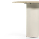 Featuring Belle Round Cream Marble Dining Table by Four Hands at Amethyst Home. Simply sophisticated. A bistro-style table inspired by 1970s Italian design, an ivory-finished iron base supports a rounded tabletop of cream-colored solid marble, for a fresh, monochromatic look that pairs with just about anything.
Overall Dimensions: 38"w x 38"d x 30"hColors: Ivory Iron , Cream Ma. Amethyst Home provides interior design, new construction, custom furniture and area rugs in the Winter Garden metro area