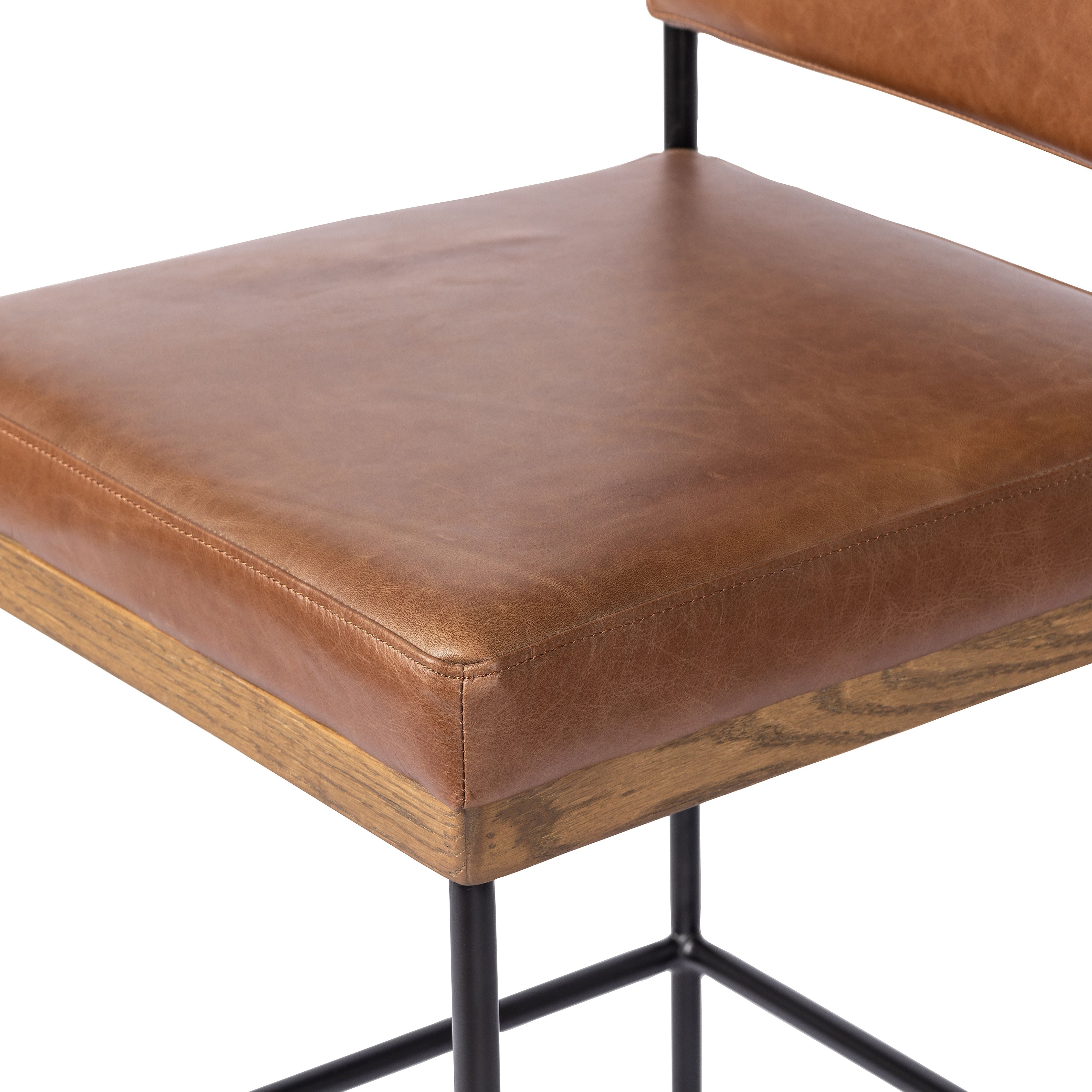 Featuring Benton Sonoma Chestnut Stool by Four Hands at Amethyst Home. Simple and streamlined with thoughtful details. Slim, black-finished round stock iron solid wood decking, plus tan top-grain leather seating for modernity. A stylish staple for any counter.
Counter Stool: 19.75"w x 23.00"d x 40.00"h
Bar Stool: 19.75"w x 23.00"d x 44.00"h
Collection: AshfordColors: Sonoma Ches. Amethyst Home provides interior design, new construction, custom furniture, and area rugs in the Des Moines metro area.