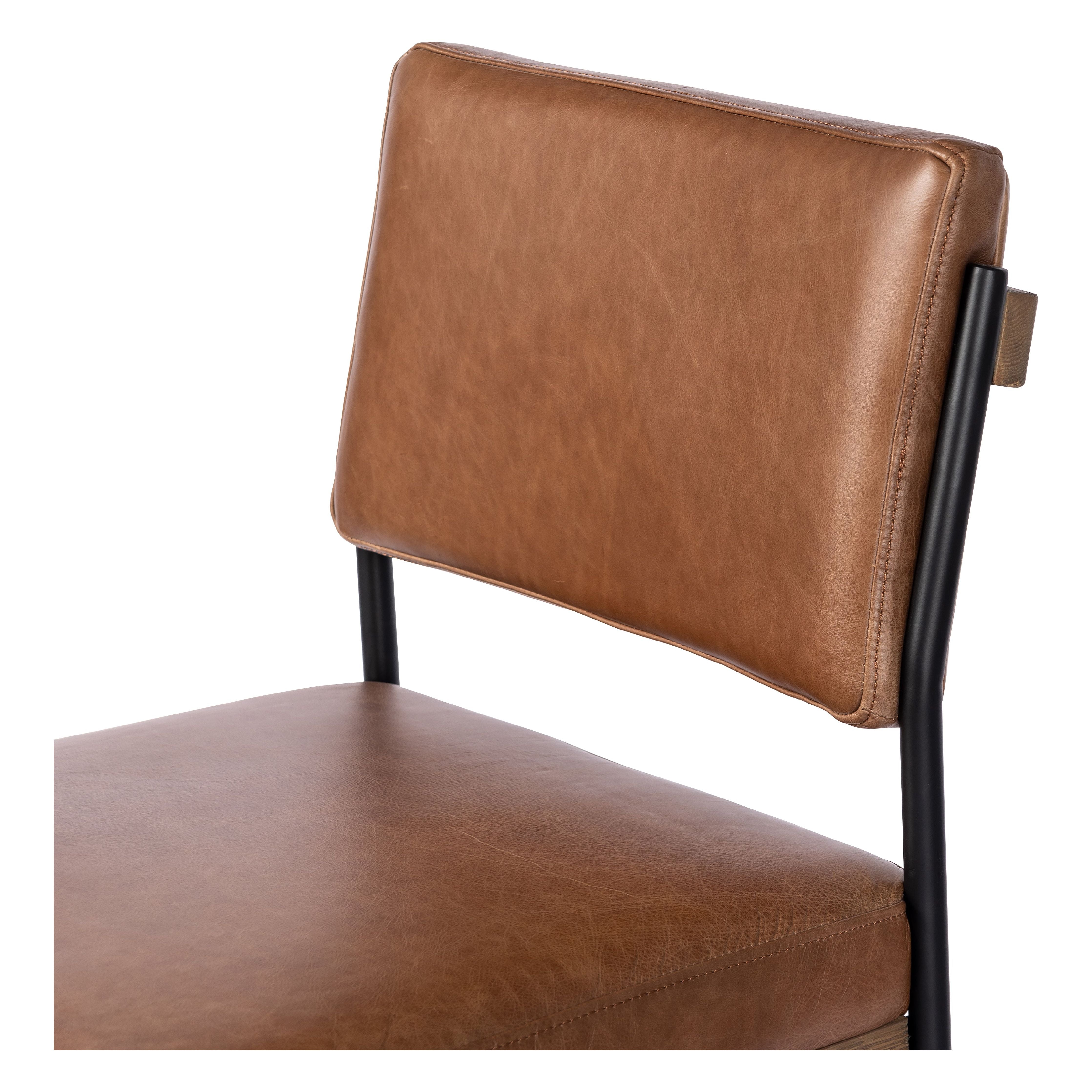 Featuring Benton Sonoma Chestnut Stool by Four Hands at Amethyst Home. Simple and streamlined with thoughtful details. Slim, black-finished round stock iron solid wood decking, plus tan top-grain leather seating for modernity. A stylish staple for any counter.
Counter Stool: 19.75"w x 23.00"d x 40.00"h
Bar Stool: 19.75"w x 23.00"d x 44.00"h
Collection: AshfordColors: Sonoma Chestnut,. Amethyst Home provides interior design, new construction, custom furniture, and area rugs in the Tampa metro area.