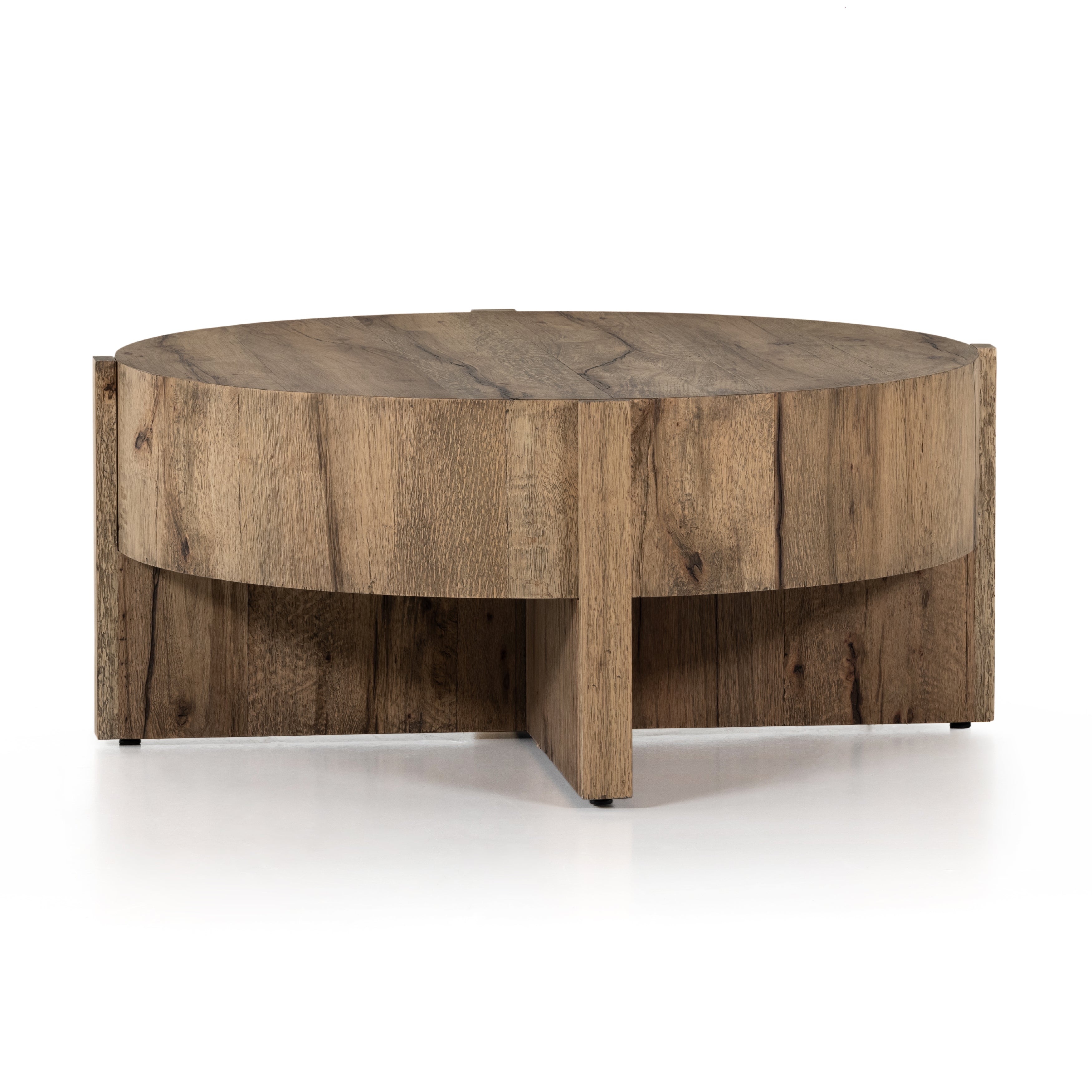 Featuring Bingham Rustic Oak Coffee Table by Four Hands at Amethyst Home. An organic-spirited statement piece. A drum-style coffee table of character-rich oak and veneers rests within a sculptural cradle base of matching rustic oak with beautiful highs and lows.
Collection: WessonColors: Rustic Oak VeneerMaterials: Thick Oak VeneerOverall Dimensions: 41.50"W x 41.50"L x 17.75"H . Amethyst Home provides interior design, new construction, custom furniture, and area rugs in the Washington metro area.