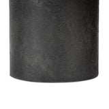 Featuring Bonnie Textured Black Concrete Coffee Table by Four Hands at Amethyst Home. A cylindrical pedestal base delivers a touch of softness to a a heavily textured tabletop of slate-like concrete.Collection: ChandlerColors: Textured Black ConcreteMaterials: Concrete Weight: 72.75 lbs. Amethyst Home provides interior design, new home construction design consulting, vintage area rugs, and lighting in the San Diego metro area.