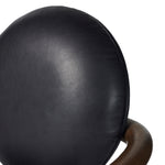 Featuring Bria Heirloom Black Chair by Four Hands at Amethyst Home. A playful take on Italian modernism. Solid parawood crafts a slim, curved frame and rear mock-tripod. Upholstered in black top-grain leather. Sourced from one of the oldest family-owned tanneries in Italy’s Bassano del Grappa, our heirloom leather covering is salvaged and processed from upc. Amethyst Home provides interior design, new home construction design consulting, vintage area rugs, and lighting in the San Diego metro area.