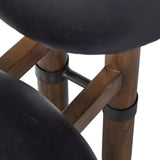 Featuring Bria Heirloom Black Chair by Four Hands at Amethyst Home. A playful take on Italian modernism. Solid parawood crafts a slim, curved frame and rear mock-tripod. Upholstered in black top-grain leather. Sourced from one of the oldest family-owned tanneries in Italy’s Bassano del Grappa, our heirloom leather covering is salvaged and processed from. Amethyst Home provides interior design, new home construction design consulting, vintage area rugs, and lighting in the Winter Garden metro area.