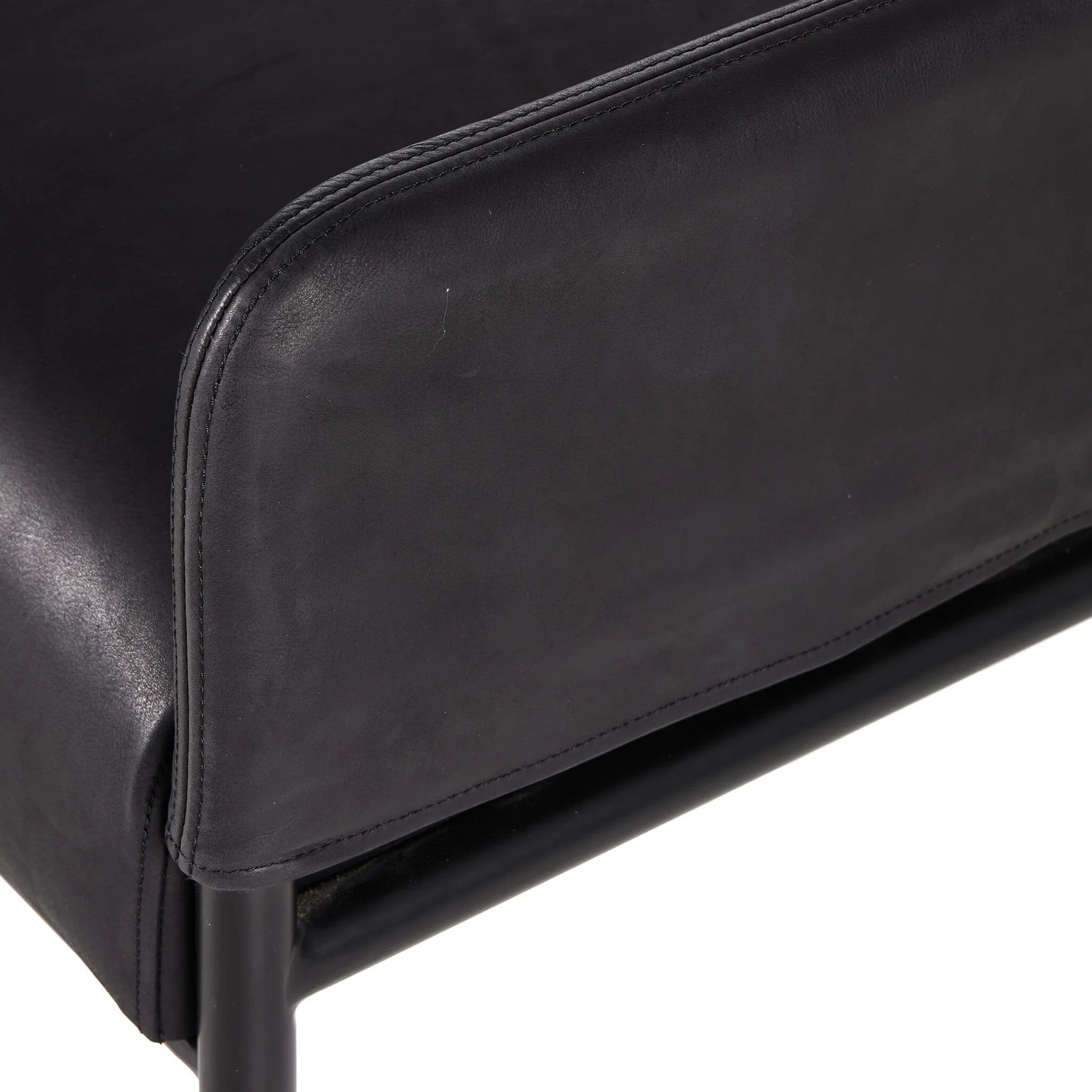 Featuring Brickel Heirloom Black Dining Backless Bench by Four Hands at Amethyst Home. Black top-grain leather steals the show in this sleek, simple bench. Sourced from one of the oldest family-owned tanneries in Italy's Bassano del Grappa, heirloom leather is salvaged and processed from upcycled hides featuring an abundance of natural markings, scars an. Amethyst Home provides interior design, new home construction design consulting, vintage area rugs, and lighting in the Laguna Beach metro area.