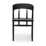Featuring Buxton Black Oak Dining Chair by Four Hands at Amethyst Home. A solid oak dining chair defined by tapered legs and